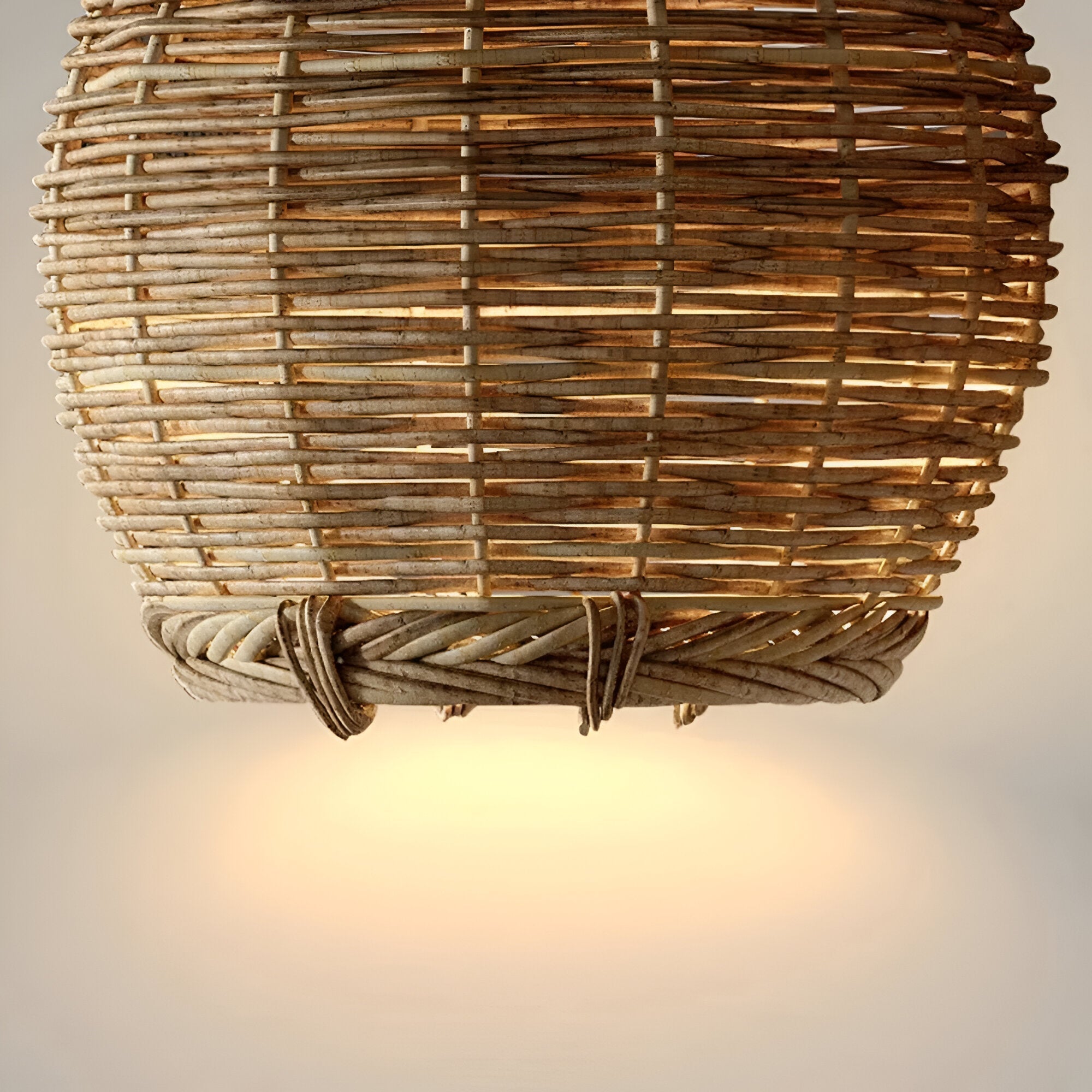 Wabi-Sabi Style Boho Rattan Pendant Light