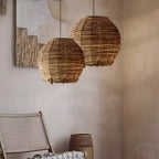 Wabi-Sabi Style Boho Rattan Pendant Light