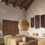 Wabi-Sabi Style Boho Rattan Pendant Light