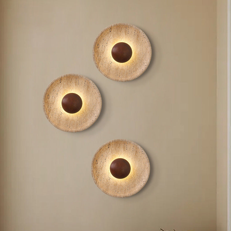Travertine Stone Wabi Sabi Wall Light