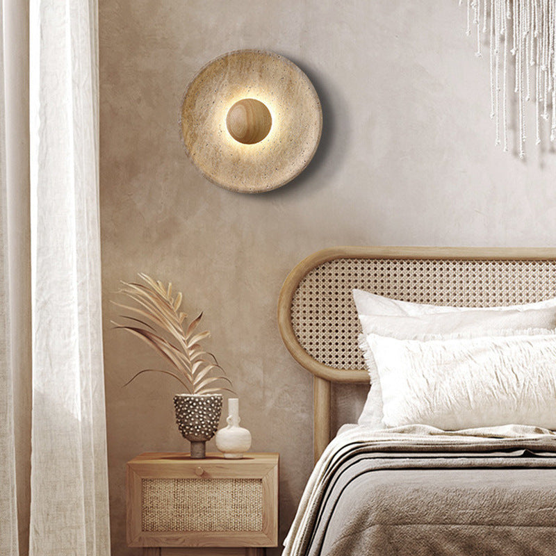 Travertine Stone Wabi Sabi Wall Light