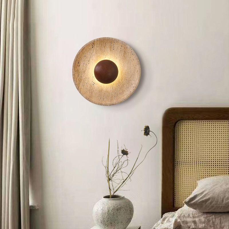 Travertine Stone Wabi Sabi Wall Light