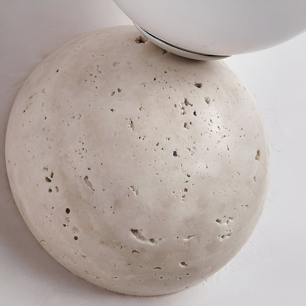 Travertine Round Glass Wall Fixture