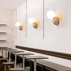 Travertine Round Glass Wall Fixture