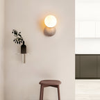 Travertine Round Glass Wall Fixture