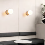 Travertine Round Glass Wall Fixture