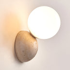 Travertine Round Glass Wall Fixture