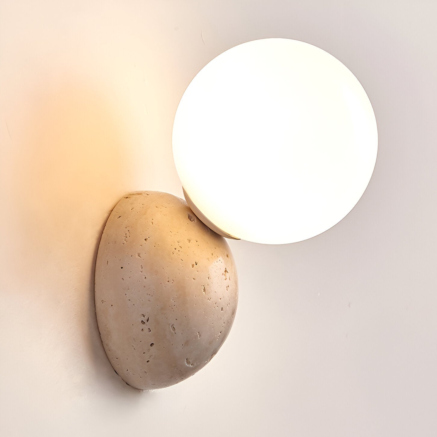 Travertine Round Glass Wall Fixture
