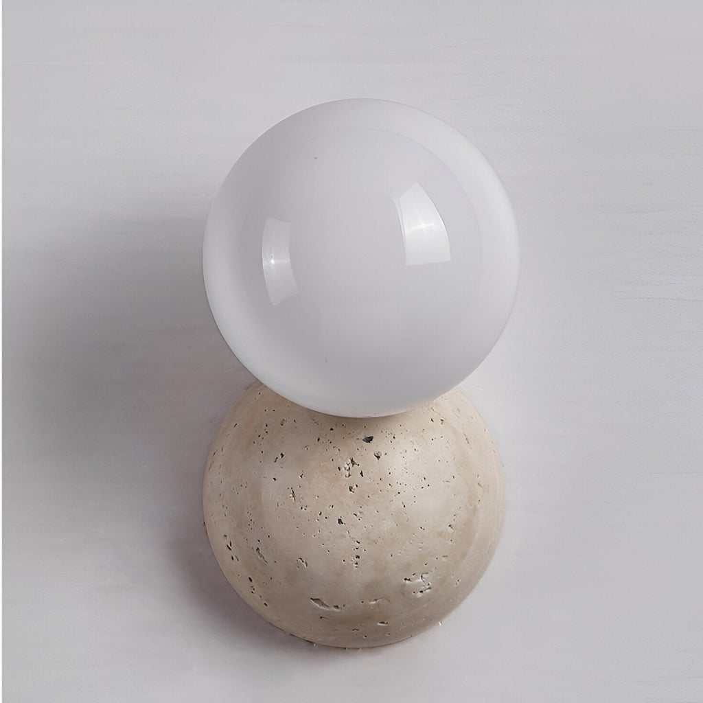 Travertine Round Glass Wall Fixture