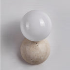 Travertine Round Glass Wall Fixture