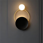 Black Circular Rings Wall Light