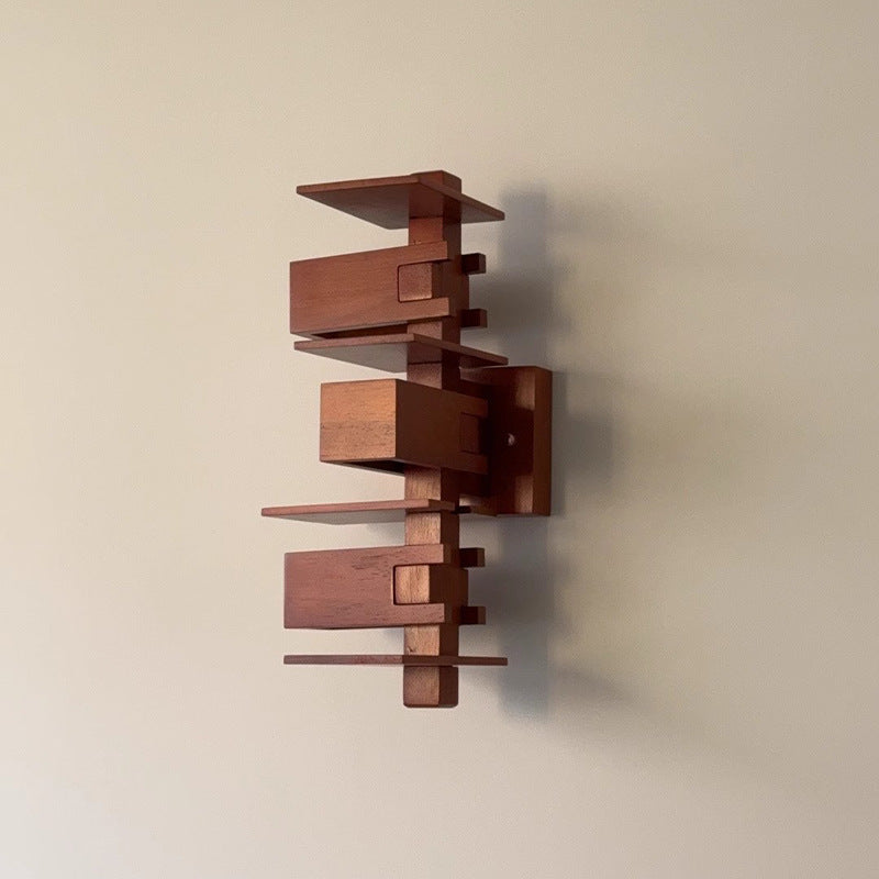Creative Brick Red Wooden Wall Light
