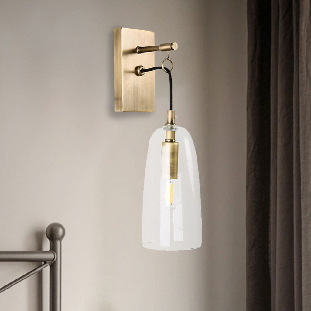 Designer Copper Transparent Glass Wall Light