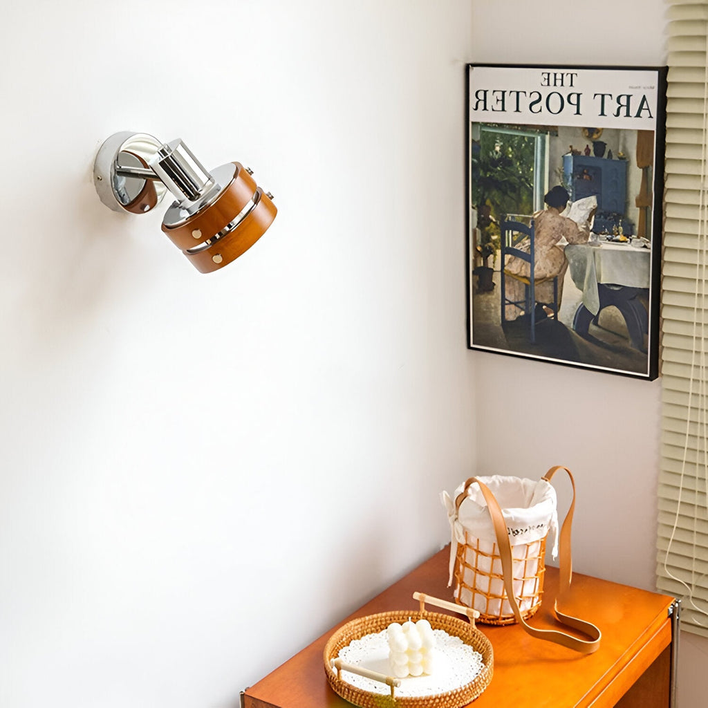 Elric Traditional Vintage Cylinder Wood Wall Light