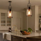 Industrial Vintage Iron Glass Jar Pendant Light