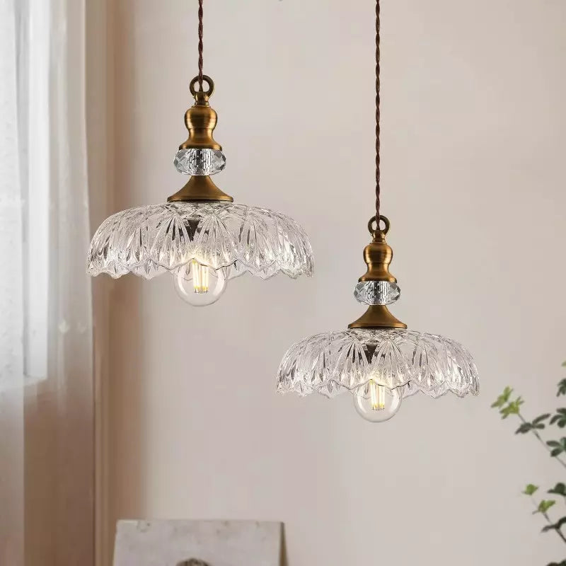 Clarionne Engraved Globe Glass Ceiling Light