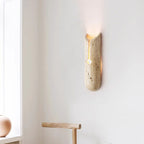 Traditional Japanese Travertine Elliptical Wall Light