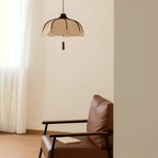 Modern Japanese Wabi Sabi Fabric Flower Shape Pendant Light