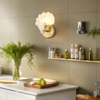 Art Brass Glass Seashell Wall Light