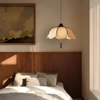 Modern Japanese Wabi Sabi Fabric Flower Shape Pendant Light