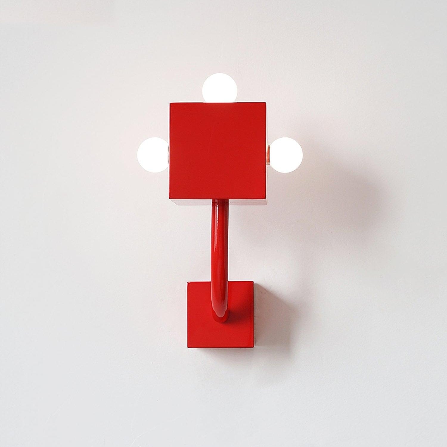 Modern Red Cube Wall Light