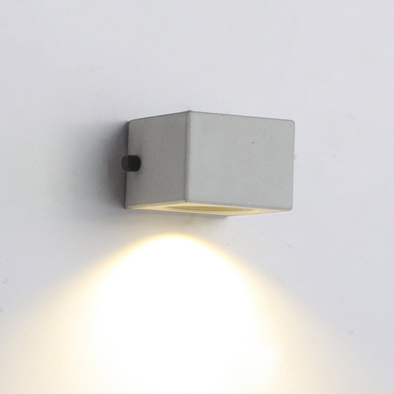 Minimalist Cement Square Outdoor Wall Light