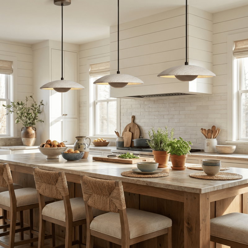 Soraya Round Travertine Pendant Light