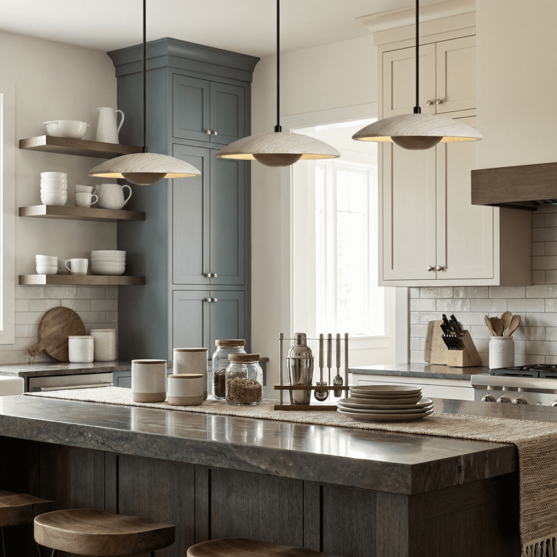 Soraya Round Travertine Pendant Light