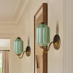 Eloira Vintage Glass Brass Wall Light