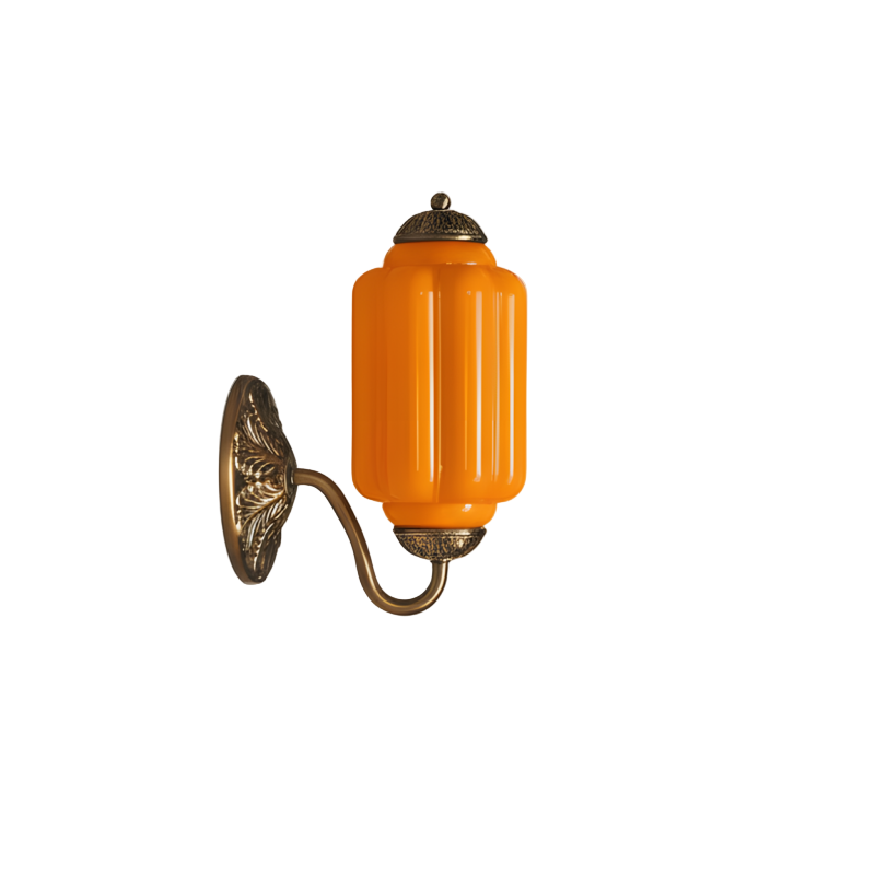 Eloira Vintage Glass Brass Wall Light