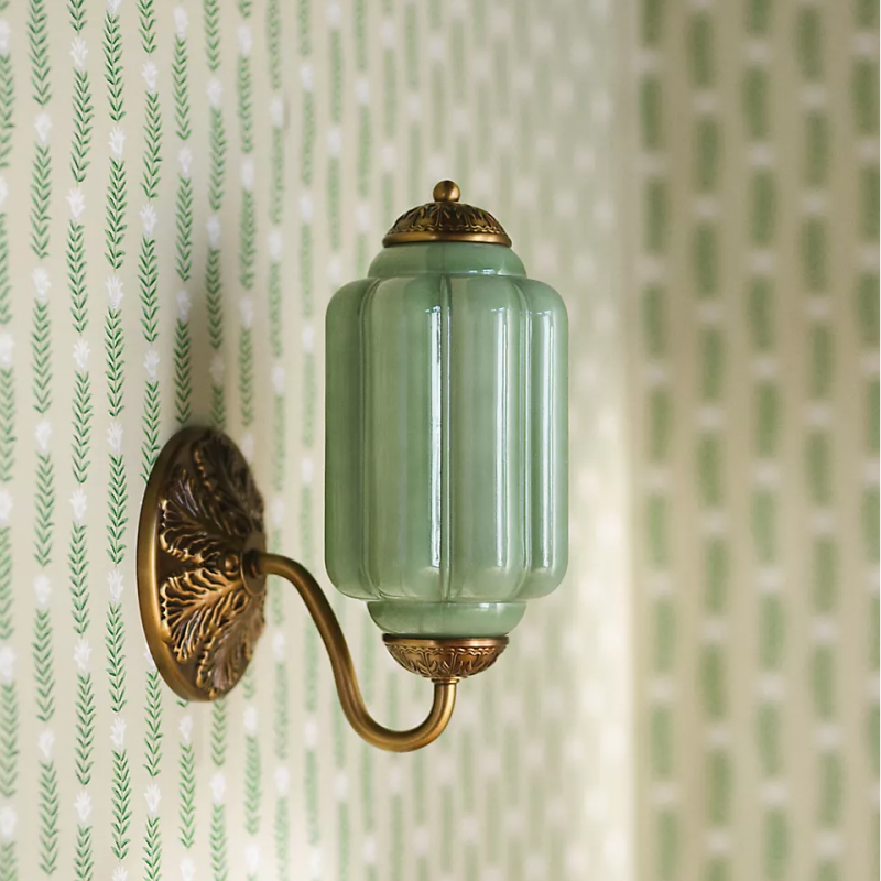 Eloira Vintage Glass Brass Wall Light