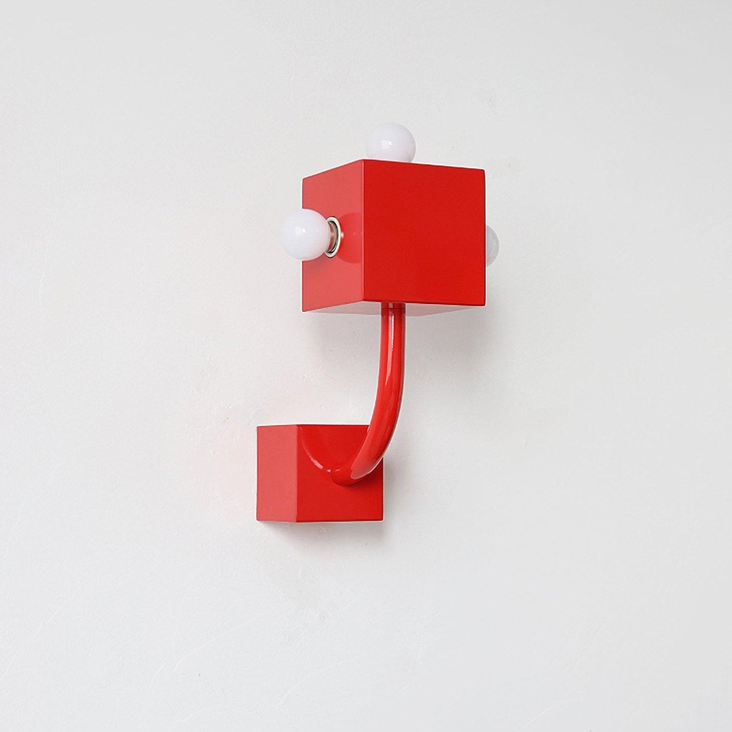 Modern Red Cube Wall Light