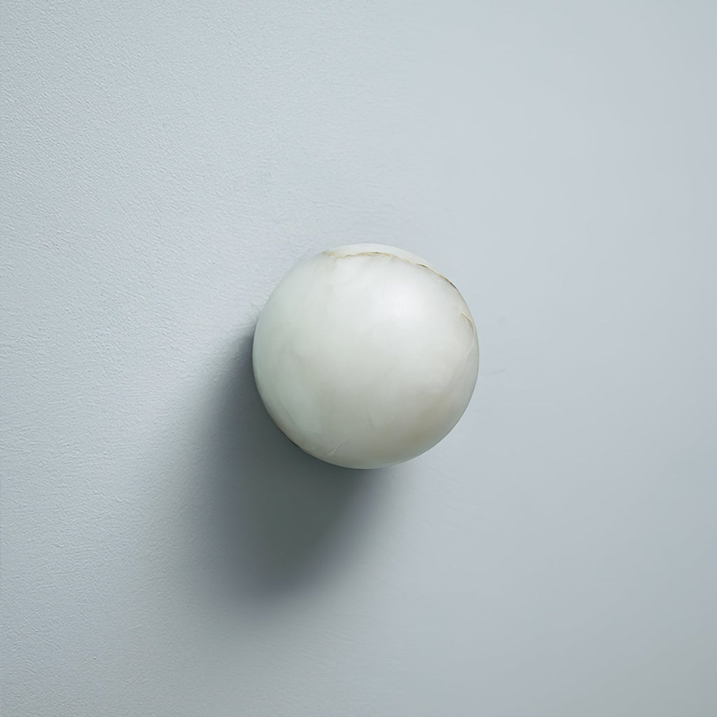 Alabaster Elegance Japandi Mini Orb Wall Lamp