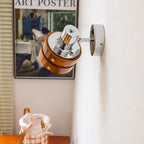 Elric Traditional Vintage Cylinder Wood Wall Light