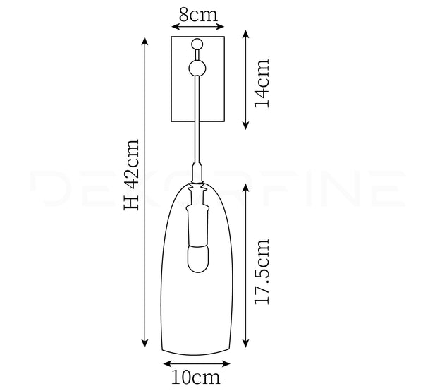 Designer Copper Transparent Glass Wall Light