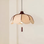 Modern Japanese Wabi Sabi Fabric Flower Shape Pendant Light