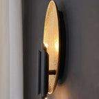 Luxury Oval Gold Foil Texture Metal Wall Light