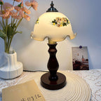 Oriental Dome Wood & Glass Table Lamp