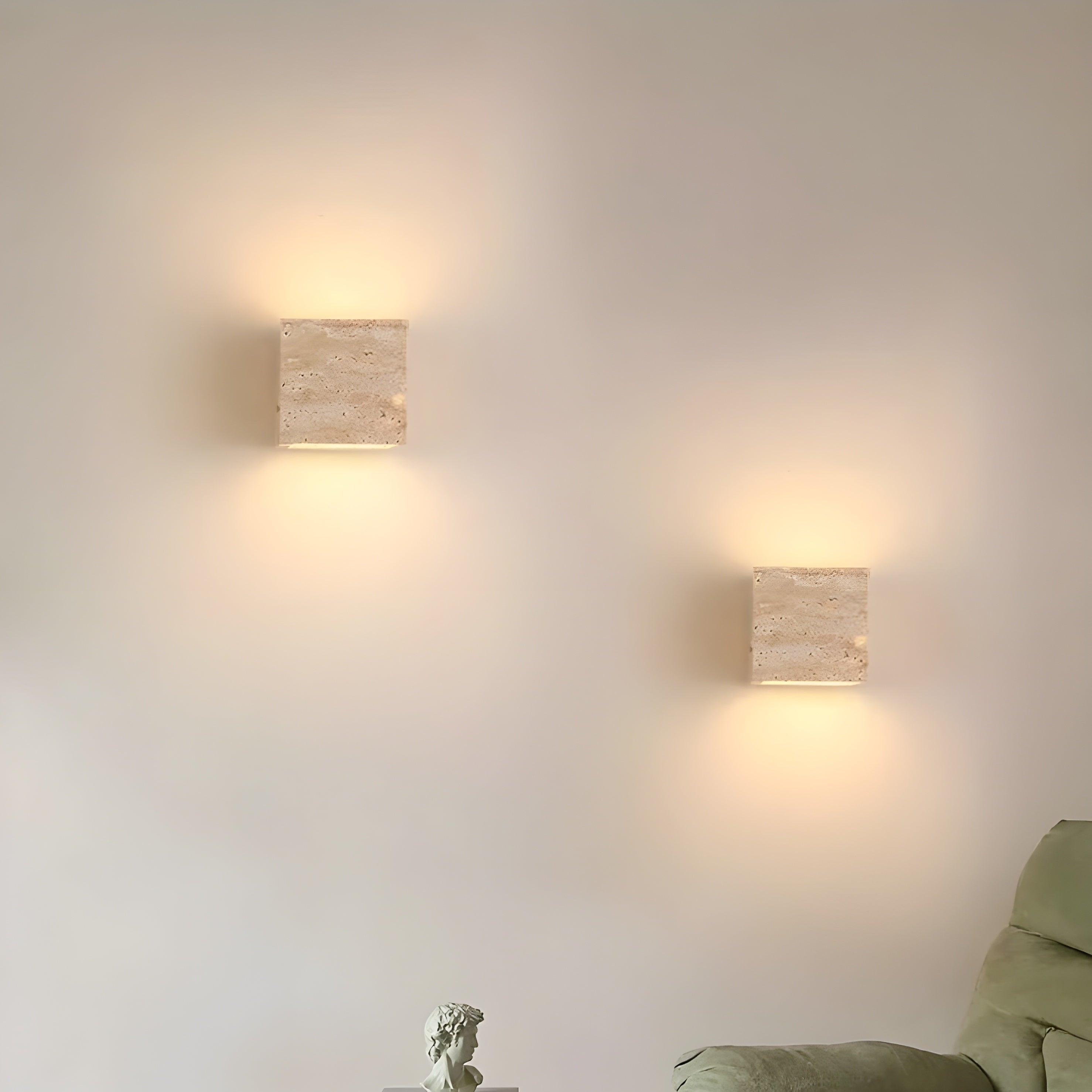 Travertine Stone Minimalist Outdoor LED Wall Light
