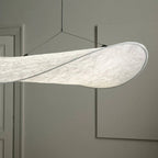 Japandi White Silk Fabric Minimalist Pendant Light