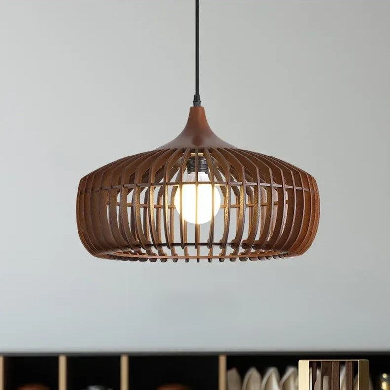 The Halo of Zen Japandi Wood Pendant Light