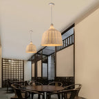 Braided Shine Natural Rattan Japandi Pendant Light
