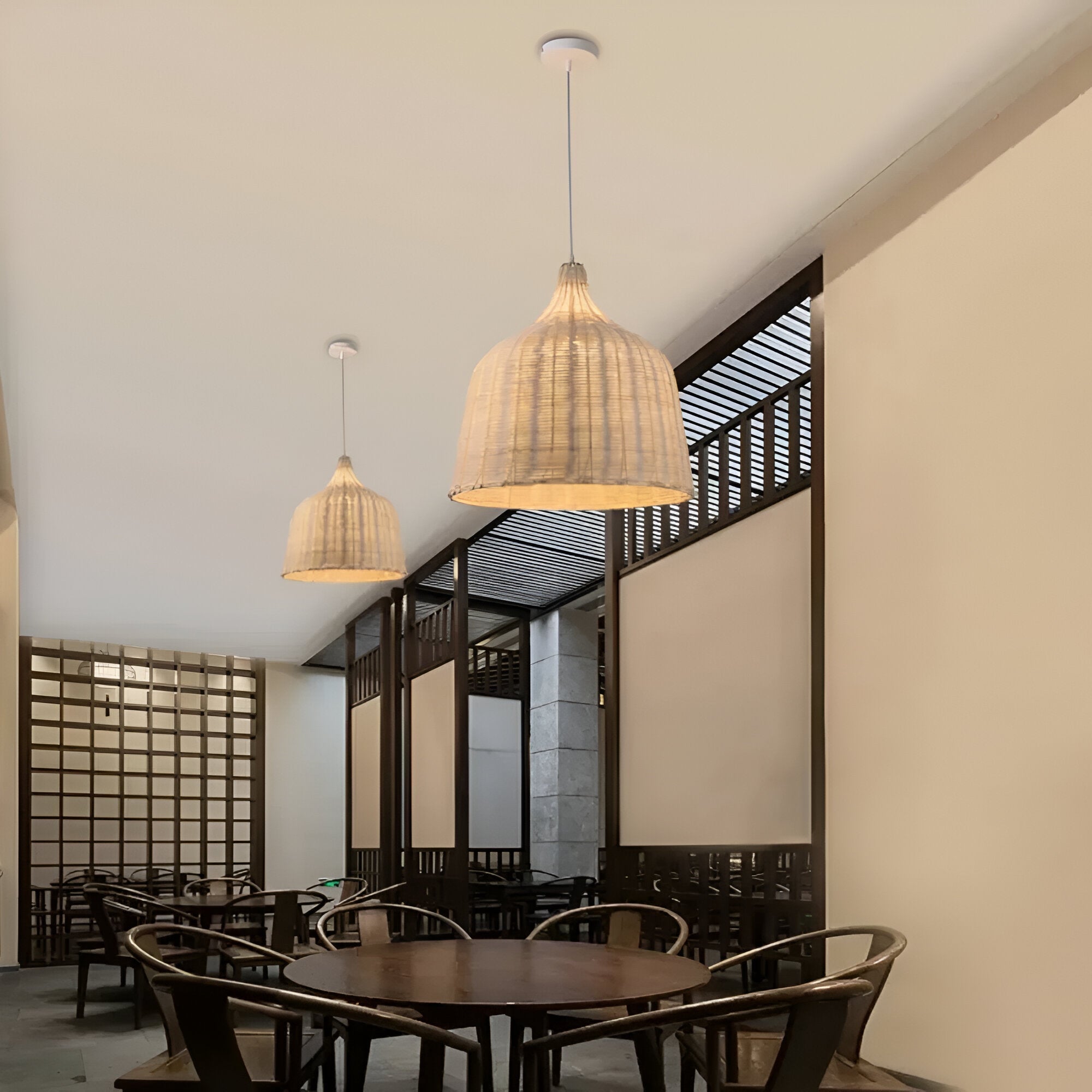 Braided Shine Natural Rattan Japandi Pendant Light