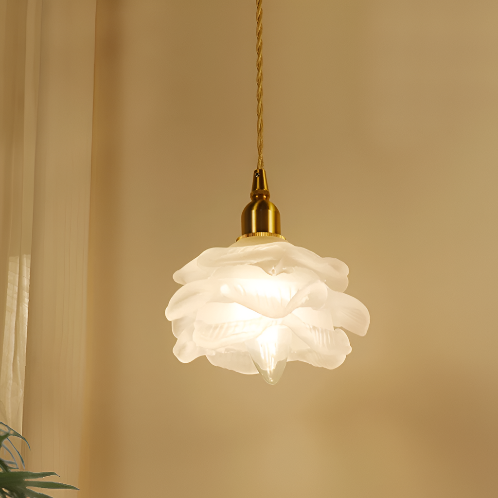 Vintage Rose Glass Pendant Light