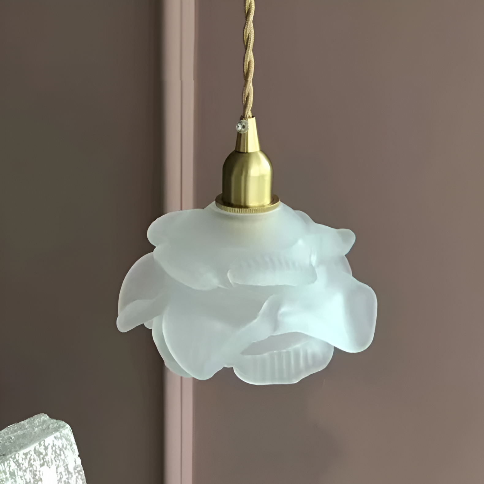 Vintage Rose Glass Pendant Light