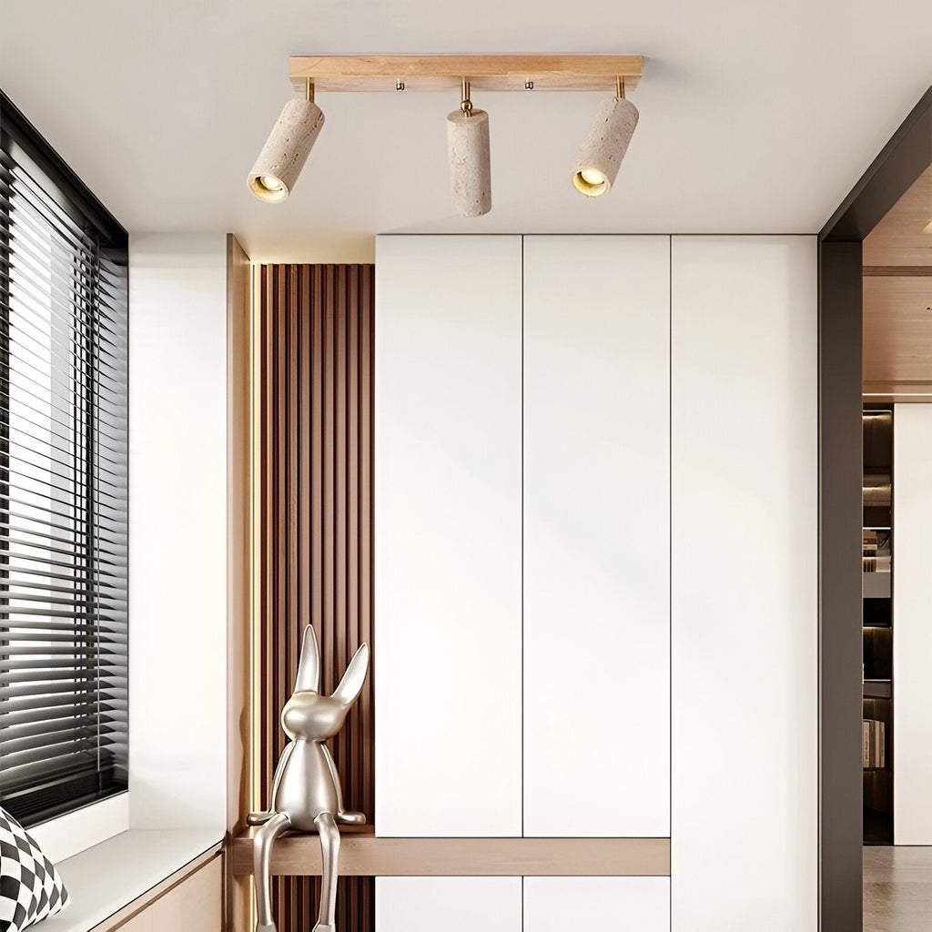 Travertine 3 Heads Ceiling Light Fixtures