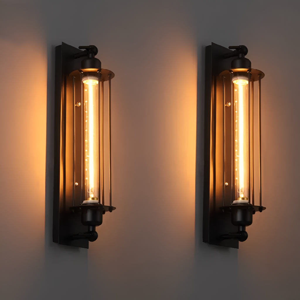 Retro Industrial Edison Long Flute Wall Light