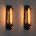 Retro Industrial Edison Long Flute Wall Light