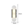 Stone wall sconce dimensions diagram, black version 35 cm tall