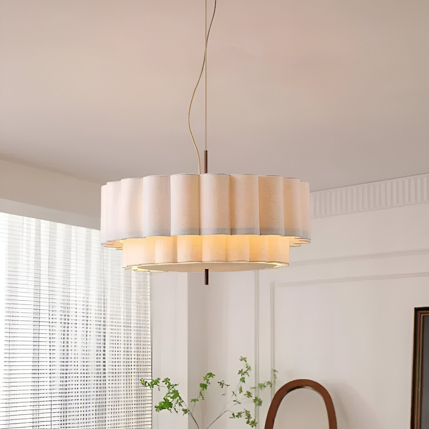 Boho Fabric Ripple Pendant Light